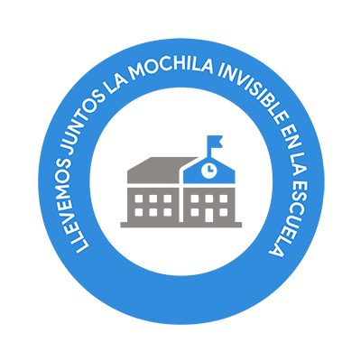 Imagen de llevemos junto la mochila invisible en la escuela.